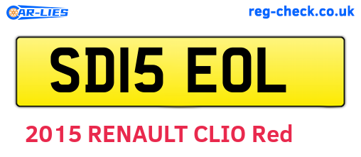 SD15EOL are the vehicle registration plates.