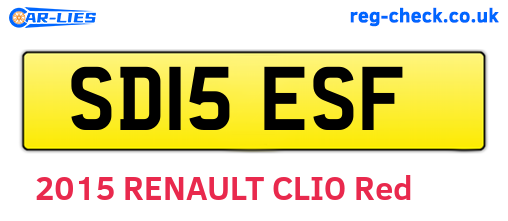 SD15ESF are the vehicle registration plates.