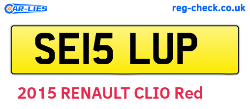 SE15LUP are the vehicle registration plates.