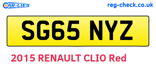SG65NYZ are the vehicle registration plates.