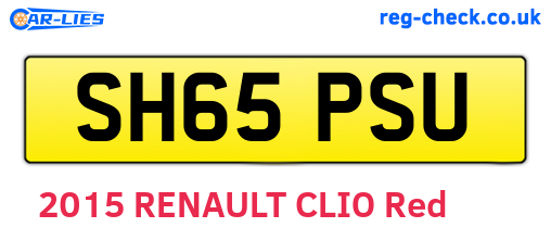 SH65PSU are the vehicle registration plates.
