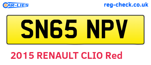 SN65NPV are the vehicle registration plates.
