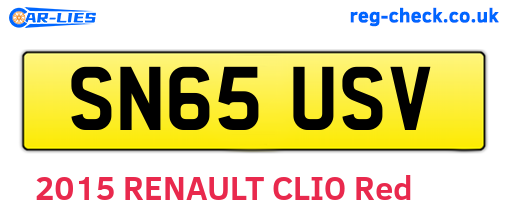 SN65USV are the vehicle registration plates.