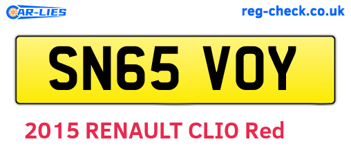 SN65VOY are the vehicle registration plates.