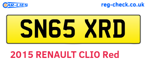 SN65XRD are the vehicle registration plates.