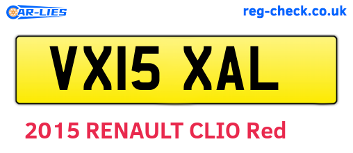 VX15XAL are the vehicle registration plates.