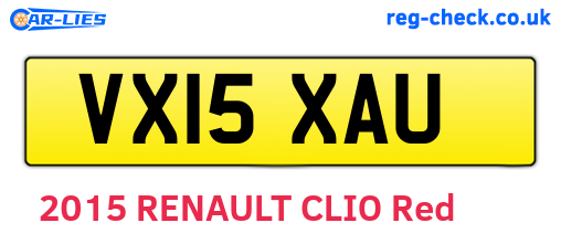 VX15XAU are the vehicle registration plates.