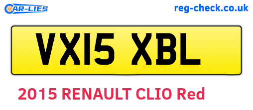 VX15XBL are the vehicle registration plates.