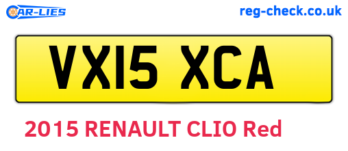 VX15XCA are the vehicle registration plates.