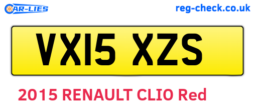 VX15XZS are the vehicle registration plates.