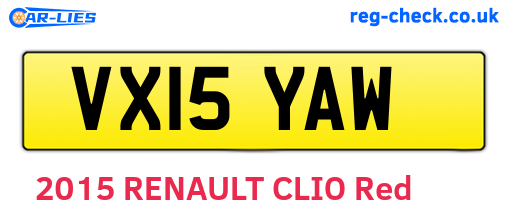 VX15YAW are the vehicle registration plates.