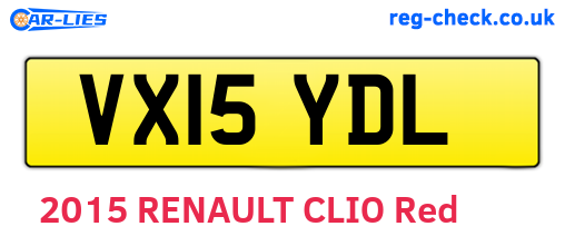 VX15YDL are the vehicle registration plates.