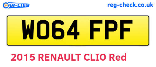 WO64FPF are the vehicle registration plates.