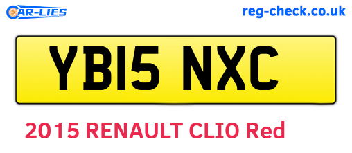 YB15NXC are the vehicle registration plates.