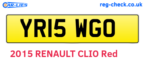YR15WGO are the vehicle registration plates.