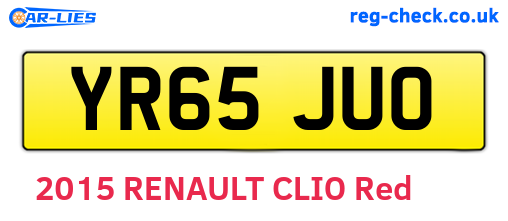 YR65JUO are the vehicle registration plates.