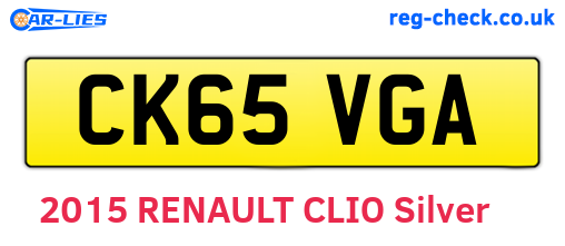 CK65VGA are the vehicle registration plates.