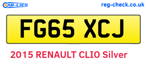 FG65XCJ are the vehicle registration plates.