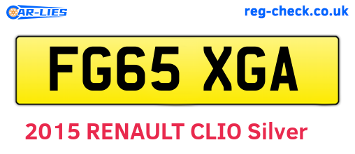 FG65XGA are the vehicle registration plates.