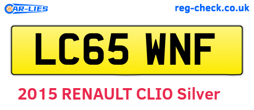 LC65WNF are the vehicle registration plates.