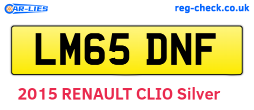 LM65DNF are the vehicle registration plates.