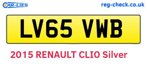 LV65VWB are the vehicle registration plates.