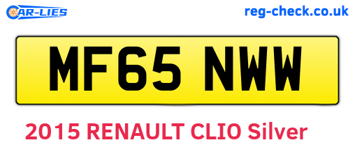 MF65NWW are the vehicle registration plates.