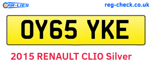 OY65YKE are the vehicle registration plates.
