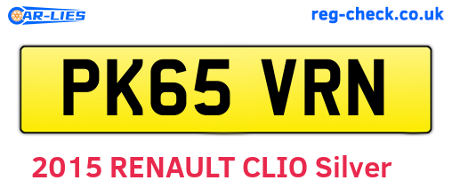 PK65VRN are the vehicle registration plates.