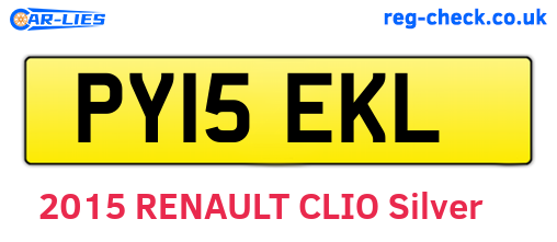 PY15EKL are the vehicle registration plates.