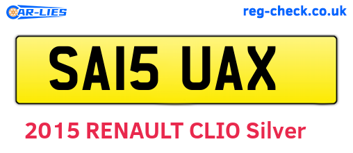 SA15UAX are the vehicle registration plates.