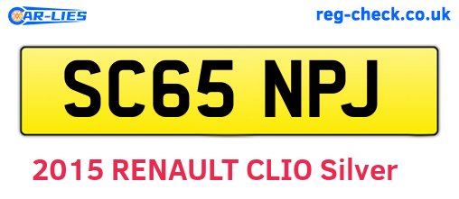 SC65NPJ are the vehicle registration plates.