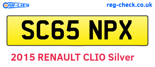SC65NPX are the vehicle registration plates.