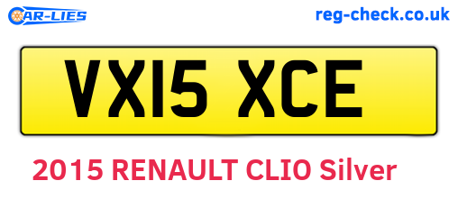 VX15XCE are the vehicle registration plates.