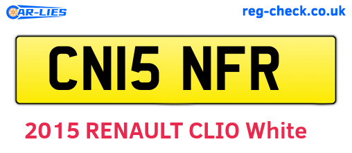 CN15NFR are the vehicle registration plates.