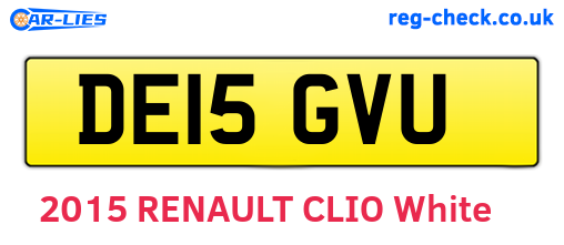 DE15GVU are the vehicle registration plates.