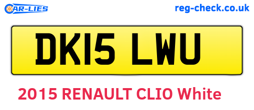 DK15LWU are the vehicle registration plates.