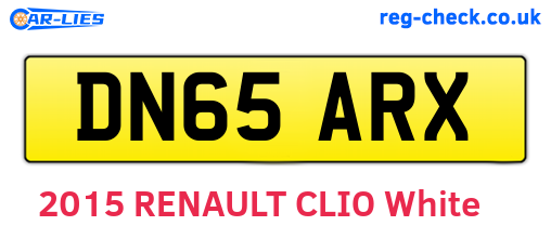 DN65ARX are the vehicle registration plates.