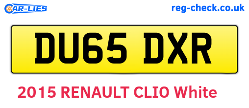 DU65DXR are the vehicle registration plates.