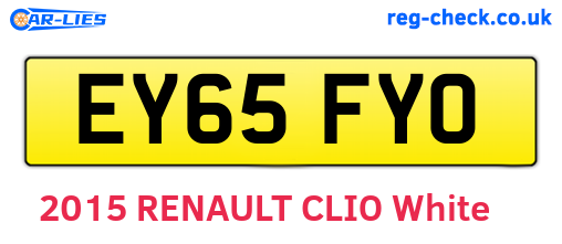 EY65FYO are the vehicle registration plates.