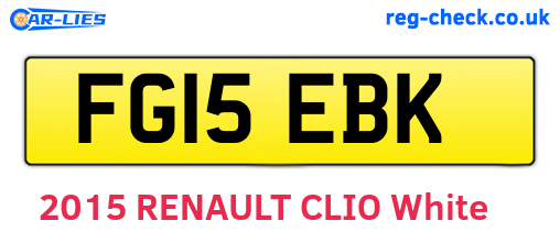 FG15EBK are the vehicle registration plates.