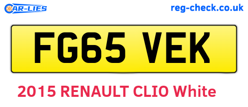 FG65VEK are the vehicle registration plates.