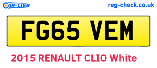 FG65VEM are the vehicle registration plates.