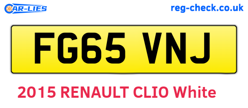 FG65VNJ are the vehicle registration plates.