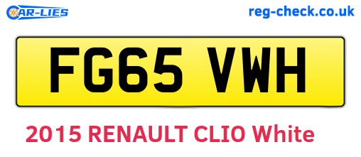 FG65VWH are the vehicle registration plates.