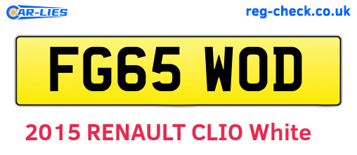 FG65WOD are the vehicle registration plates.