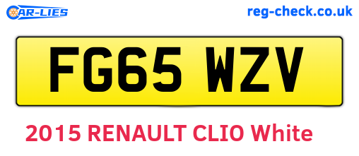 FG65WZV are the vehicle registration plates.