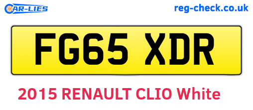 FG65XDR are the vehicle registration plates.