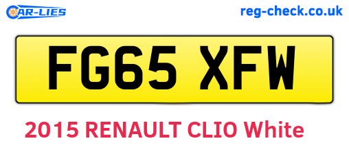 FG65XFW are the vehicle registration plates.