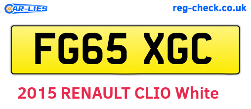 FG65XGC are the vehicle registration plates.